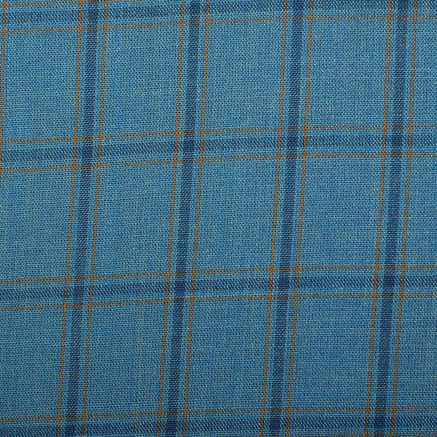 1960s Blue Windowpane Plaid Casual Jacket