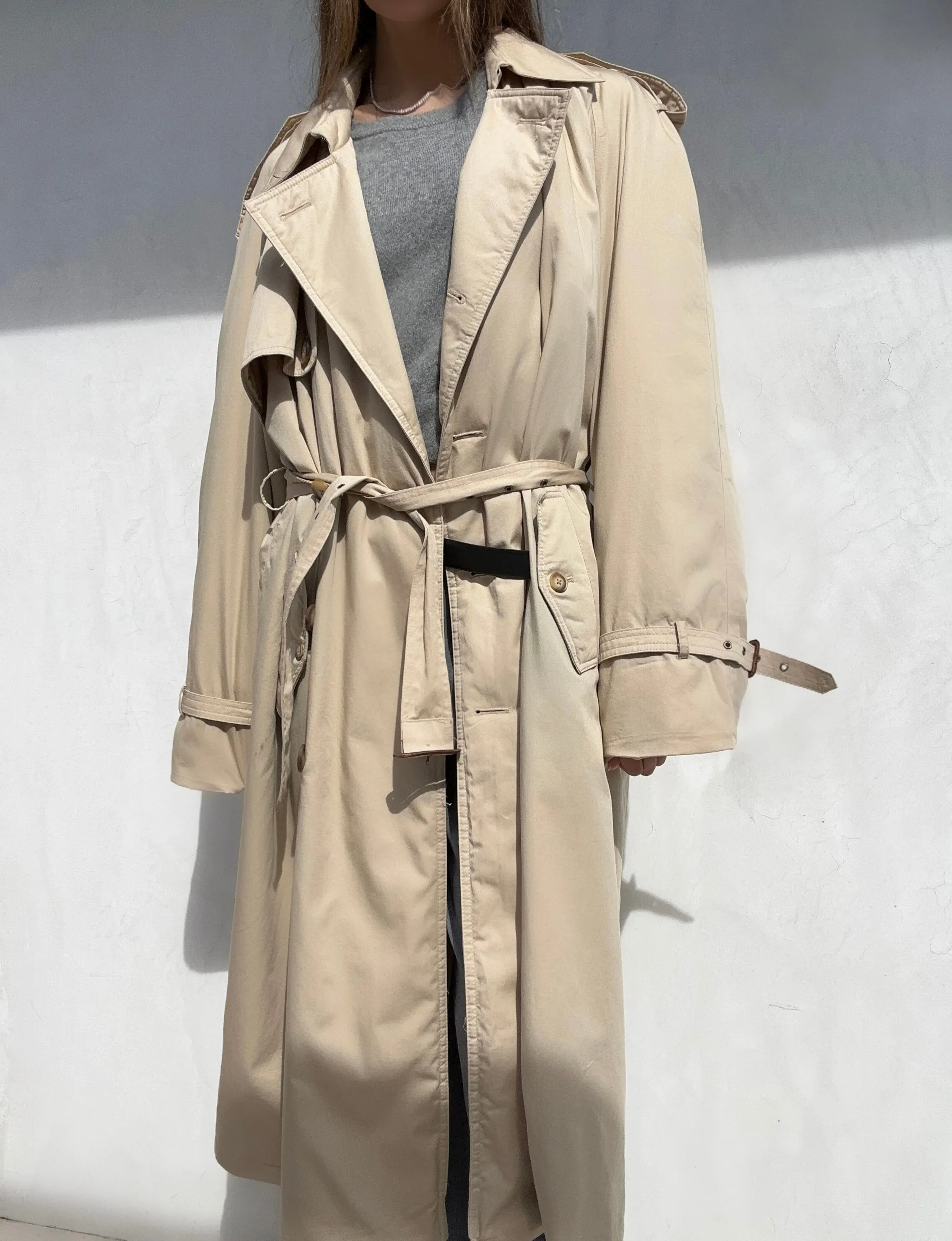 1980s Yves Saint Laurent Cream Trench Coat