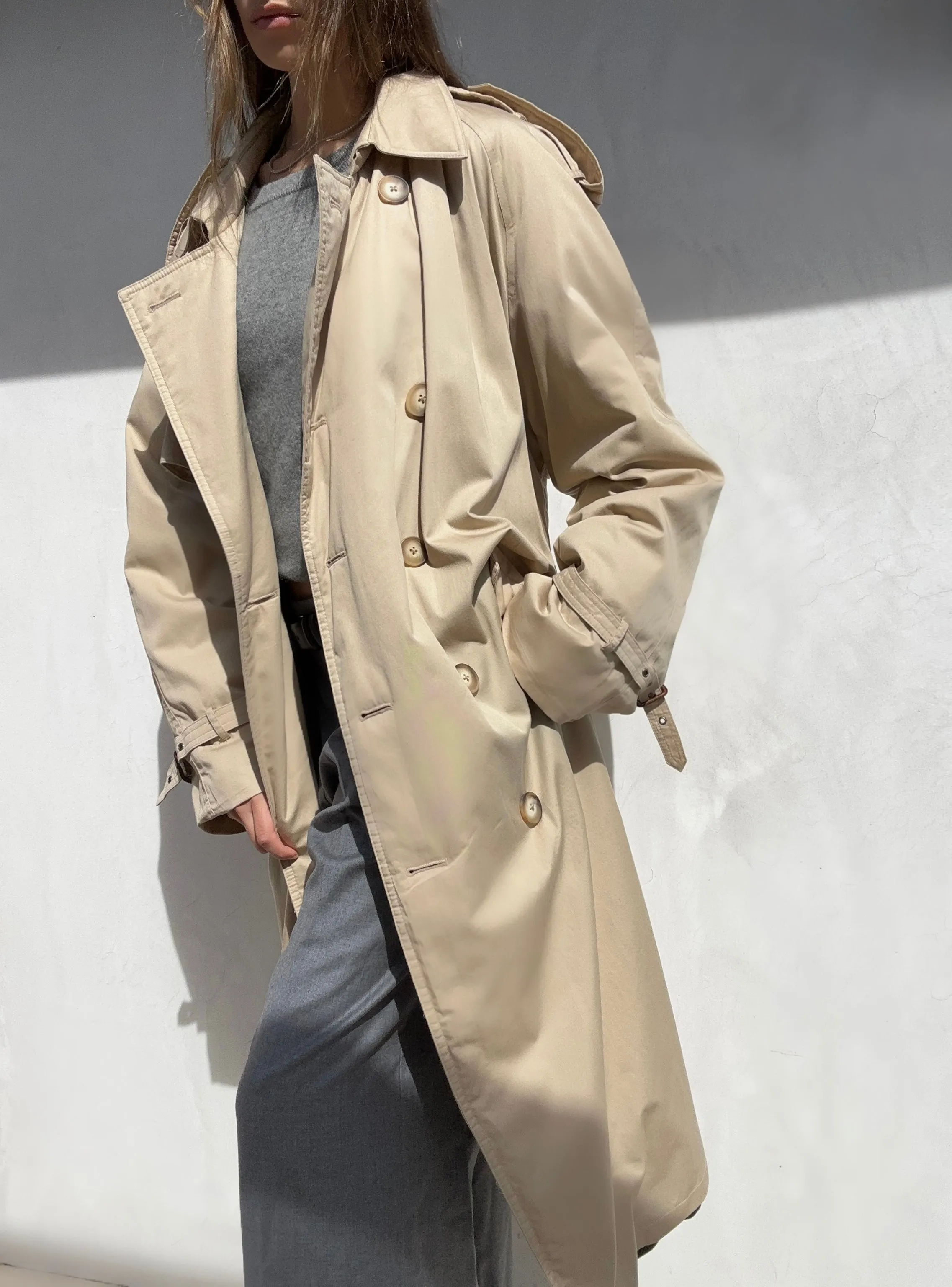 1980s Yves Saint Laurent Cream Trench Coat