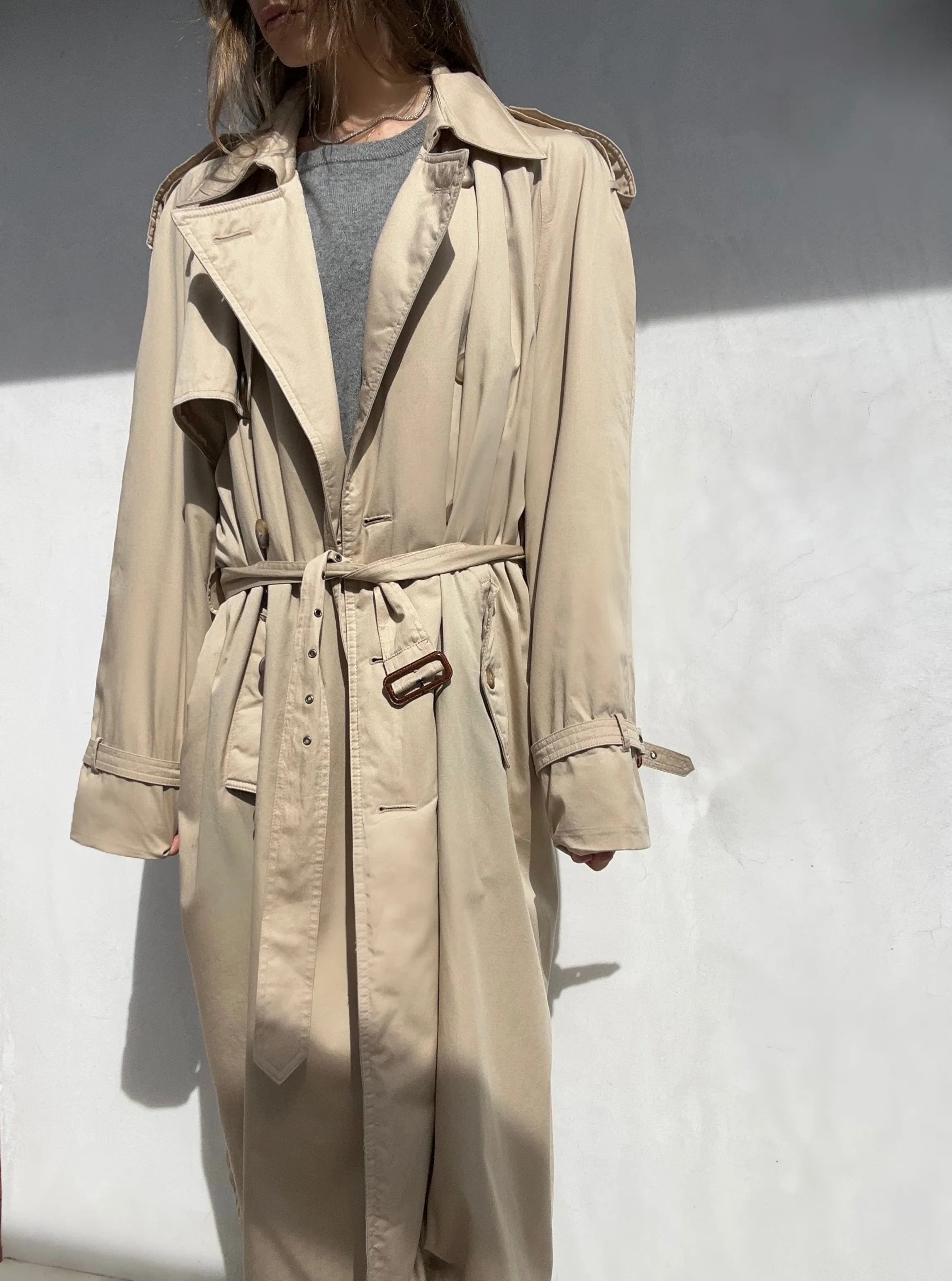 1980s Yves Saint Laurent Cream Trench Coat