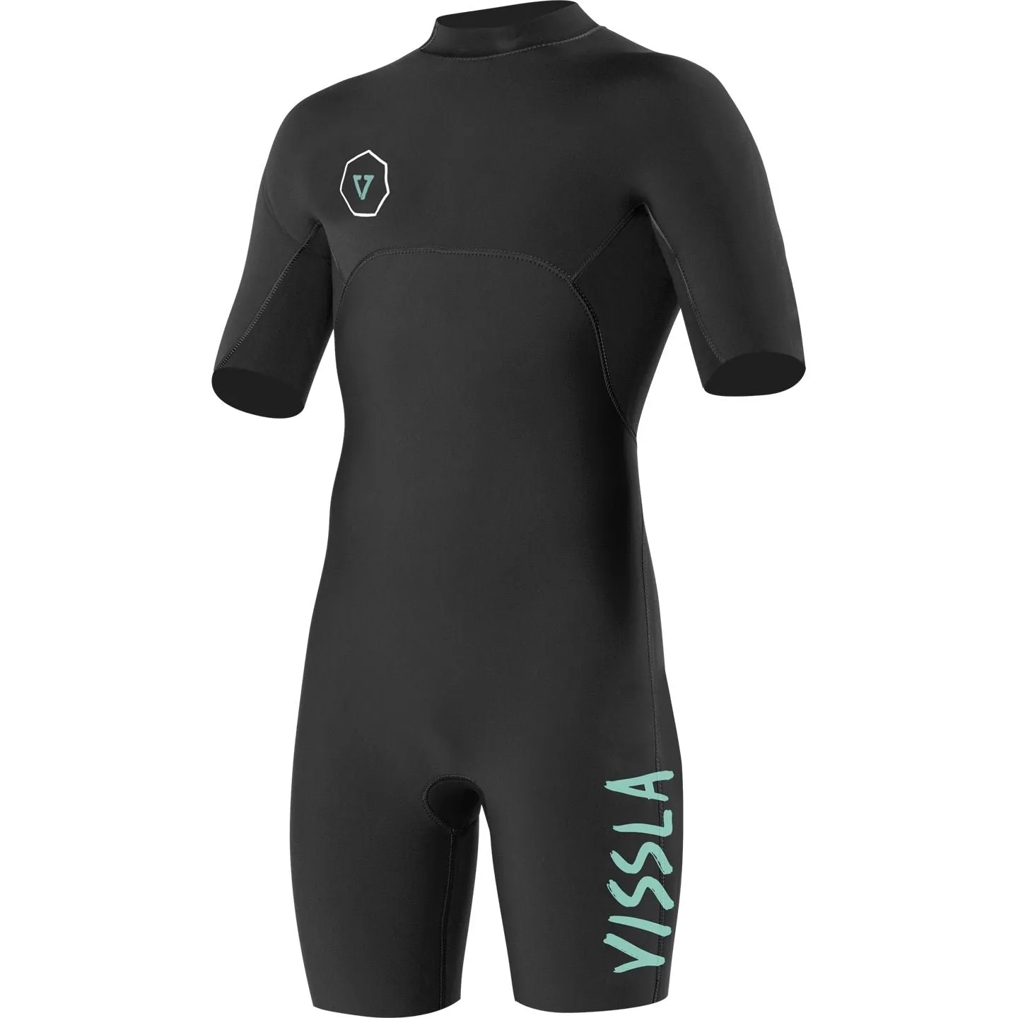 2/2 Youth Vissla Short Sleeve Spring Wetsuit Back Zip - Black - Boys size 12 - USED*