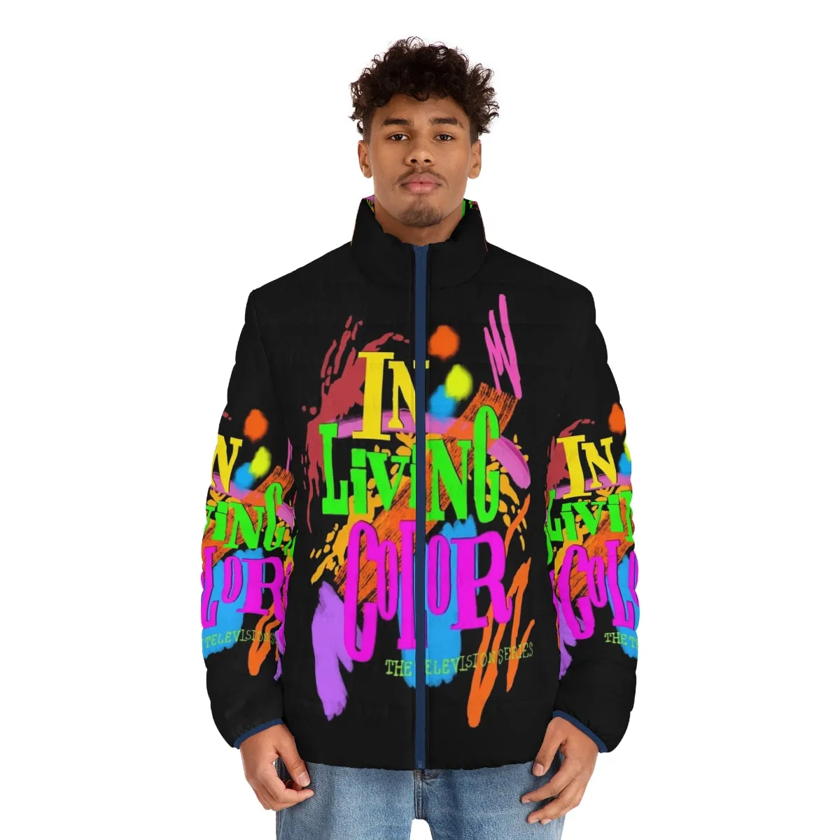 90's Inspired "In Living Color" Puffer Jacket