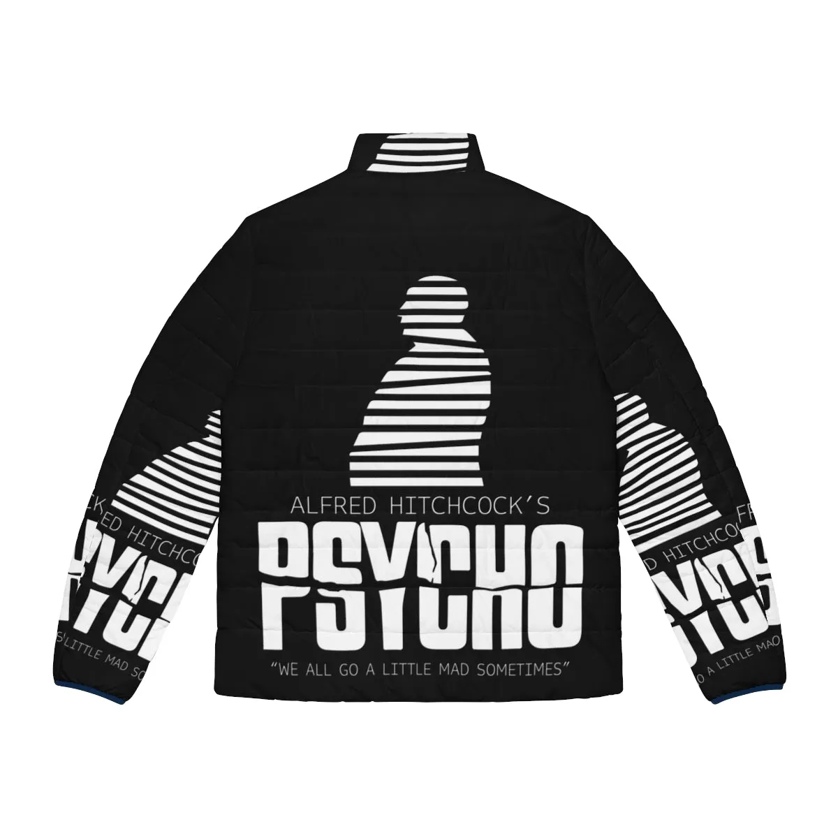 Alfred Hitchcock Psycho Black and White Puffer Jacket