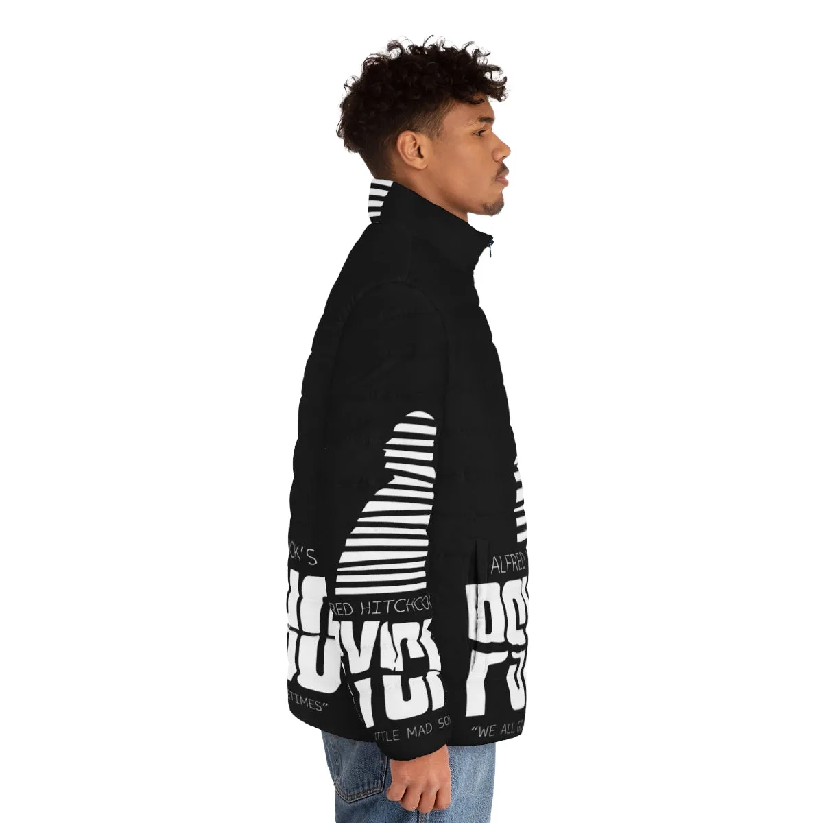 Alfred Hitchcock Psycho Black and White Puffer Jacket