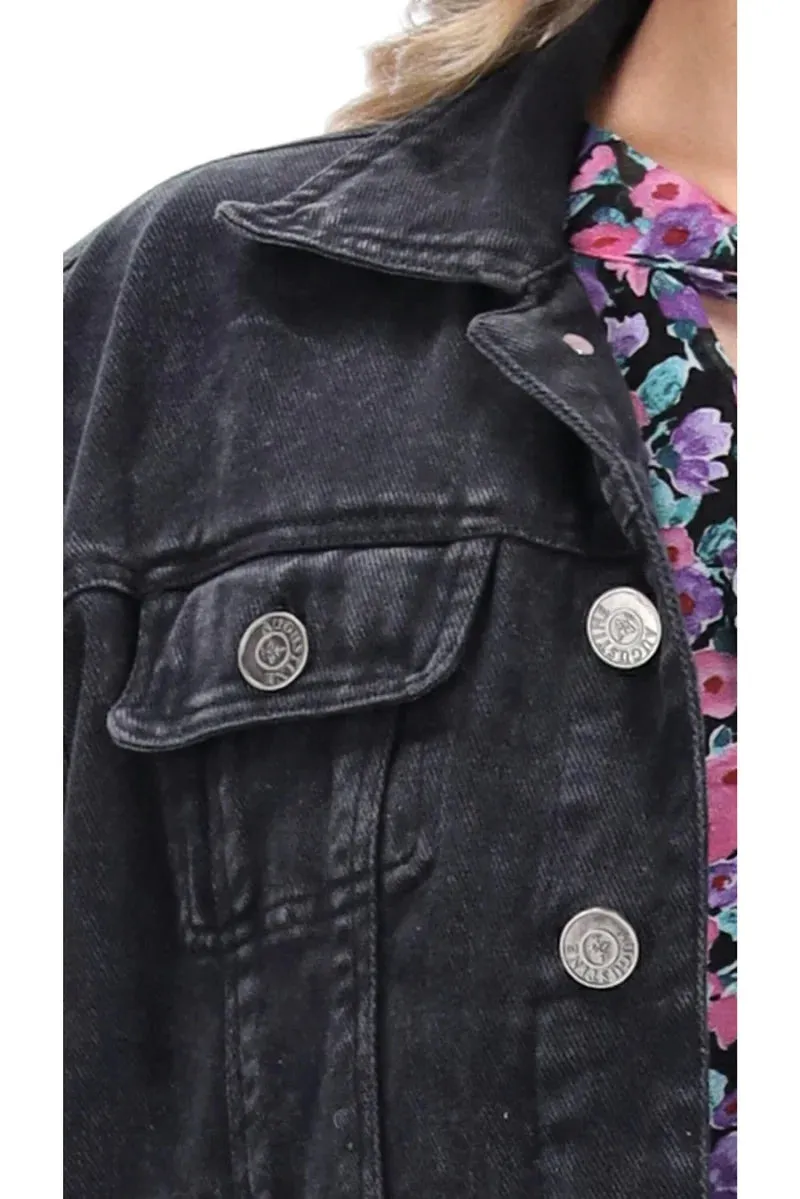 Augustine Jewels Denim Jacket in Black or Pink