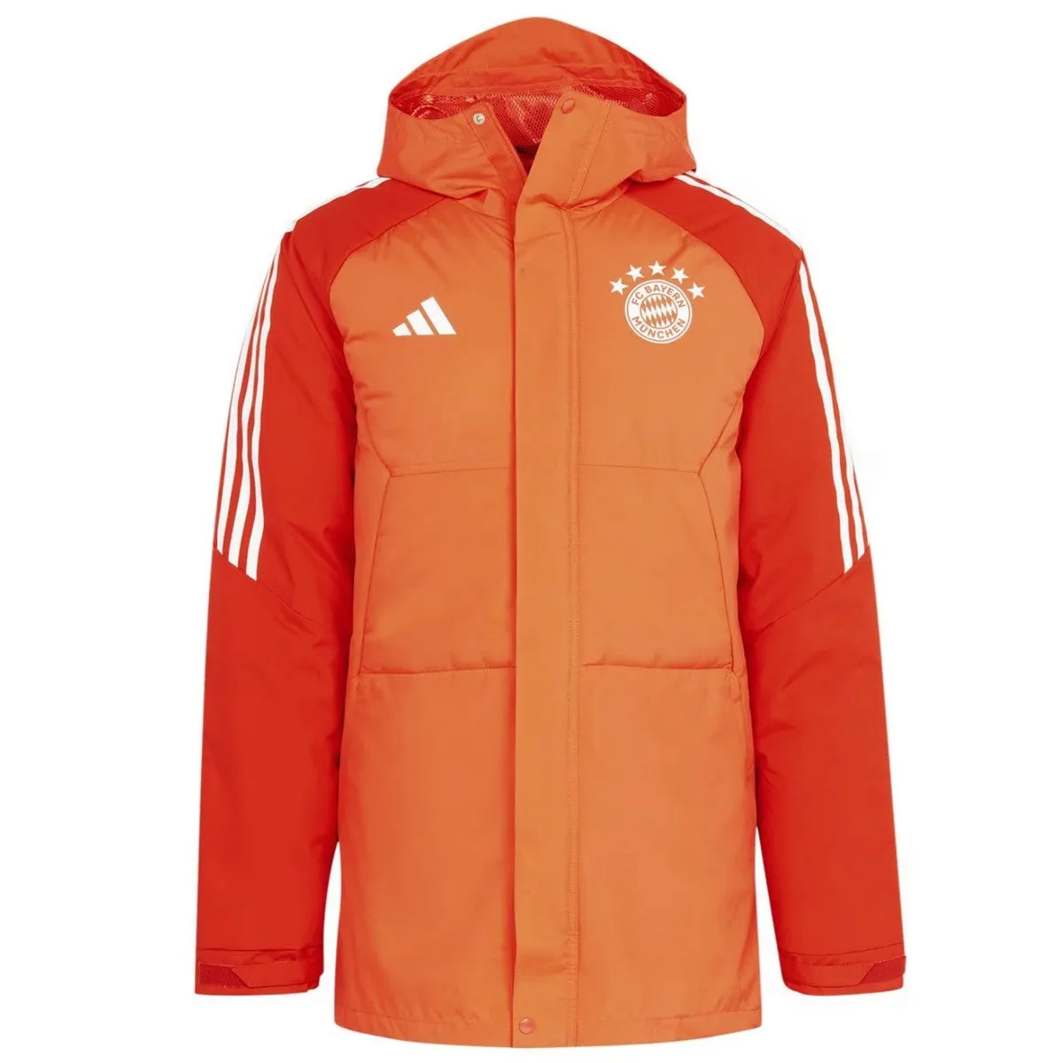 Bayern Munich soccer light red parka down jacket 2024 - Adidas