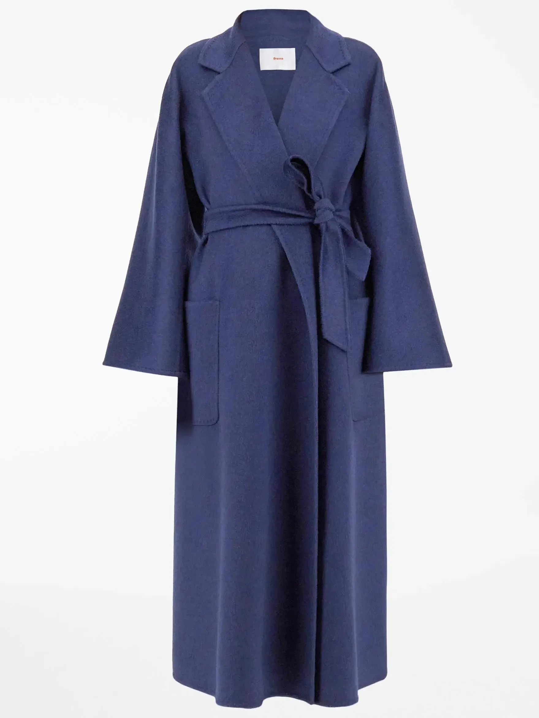 Belted Cashmere and Wool Coat in Blue