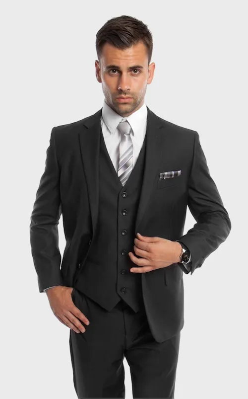 Black Modern Fit 3-Piece Suit