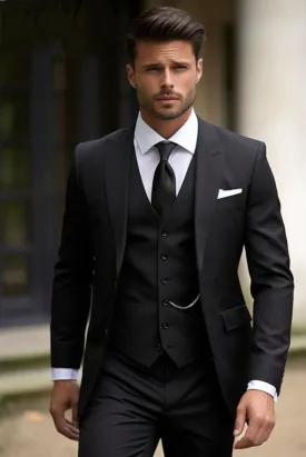 Black Premium Suit For Men Formal Fashion Suit Wedding Wear Slim Fit Suit Gift For Him