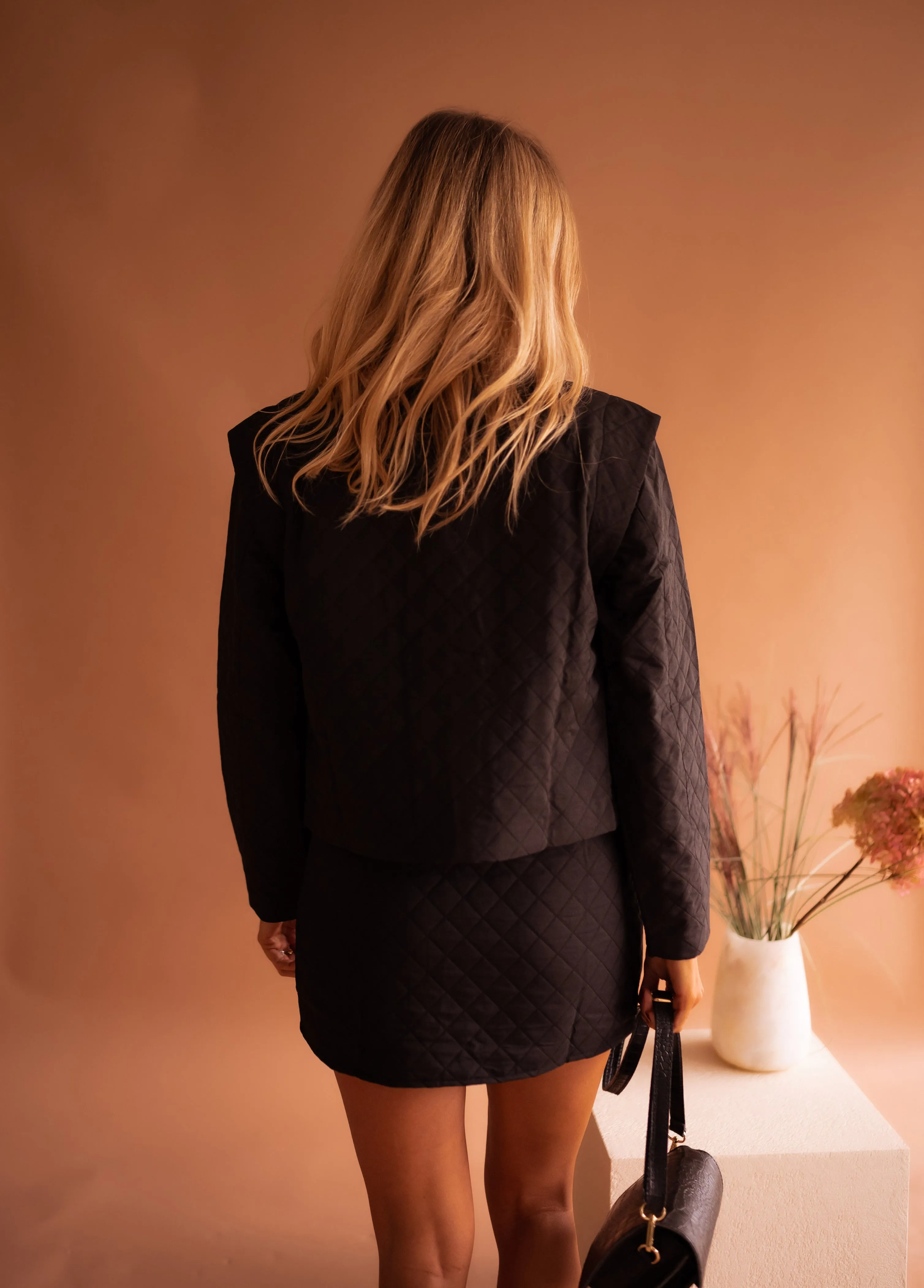 Black Quilted Maina Jacket