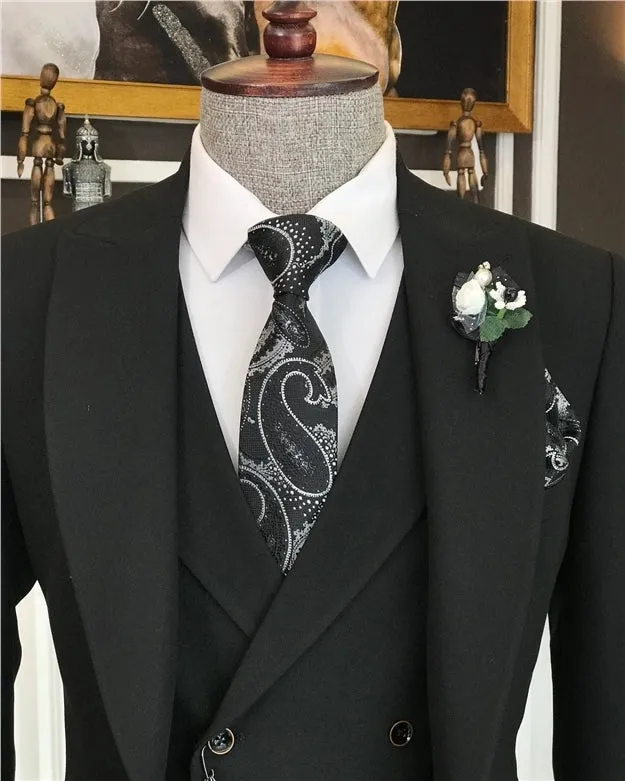 Black Single Breasted 3 Piece Suit by Italian Vega® [James Bond Edition]