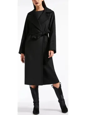 Black Wrap Wool and Cashmere Icon Coat