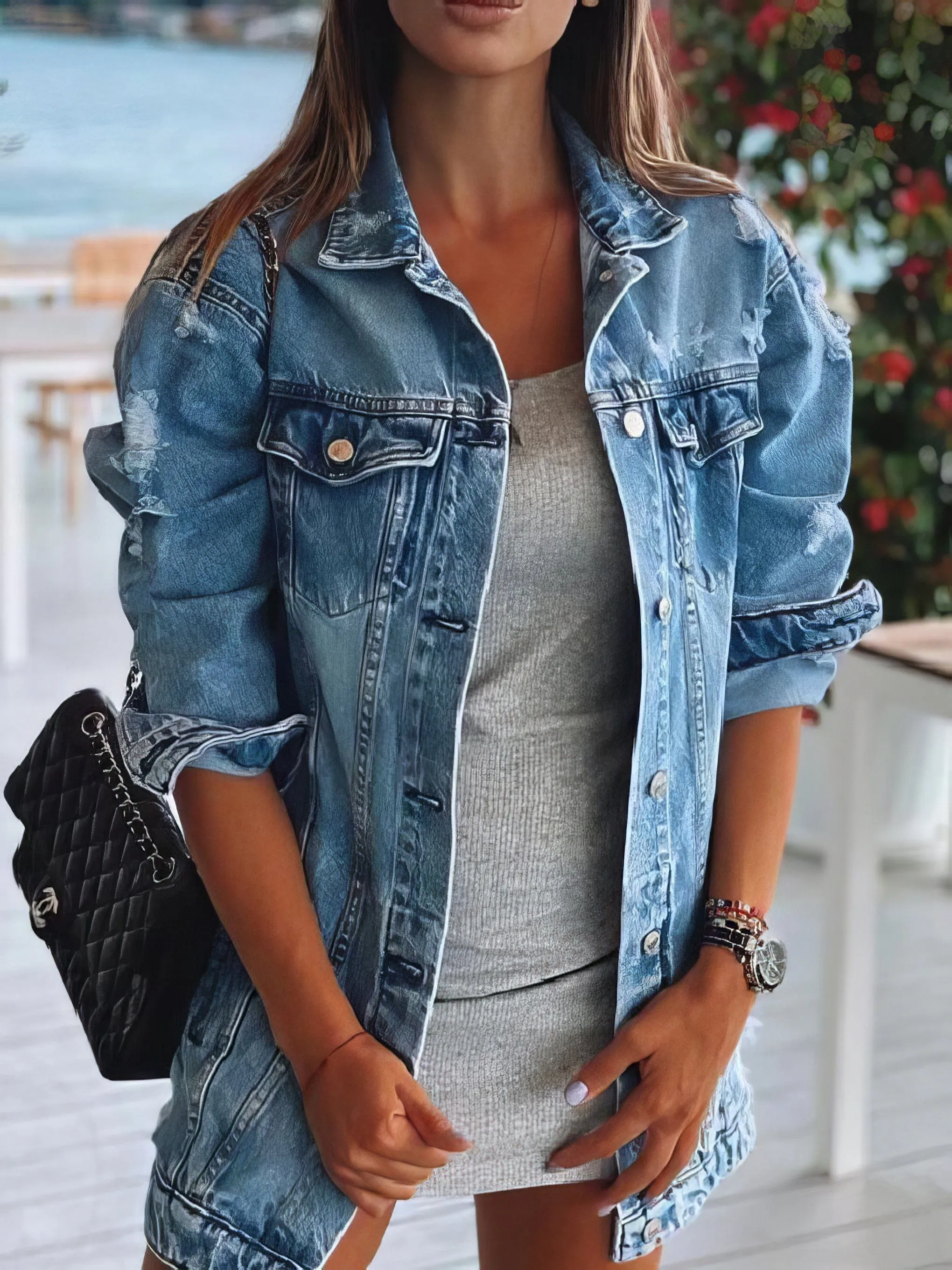 Bohemian Rhinestone Denim Jacket