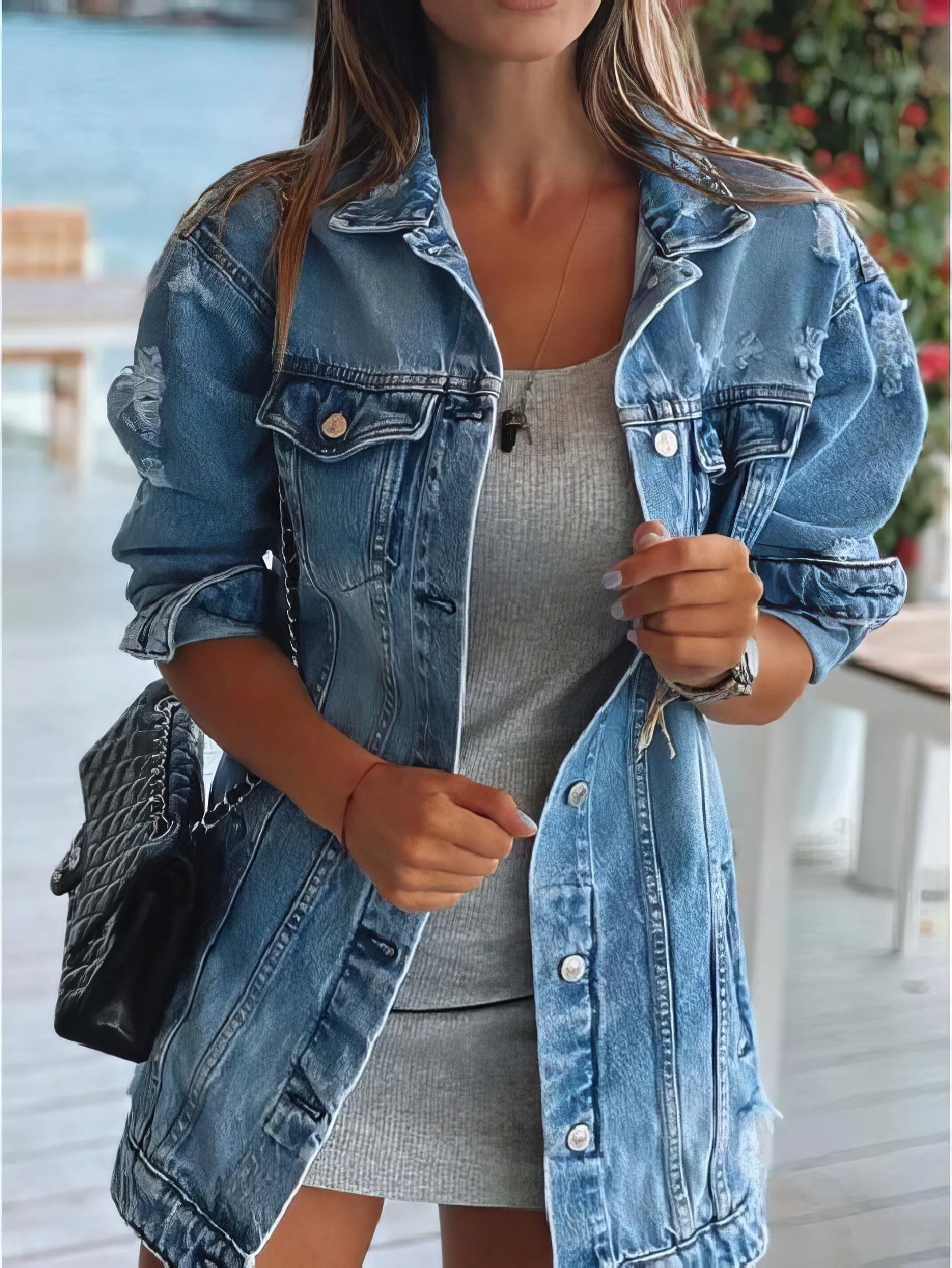 Bohemian Rhinestone Denim Jacket