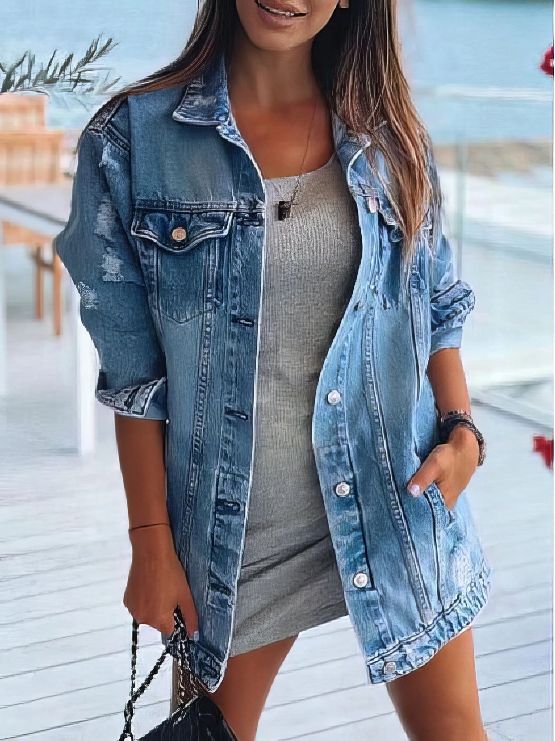 Bohemian Rhinestone Denim Jacket