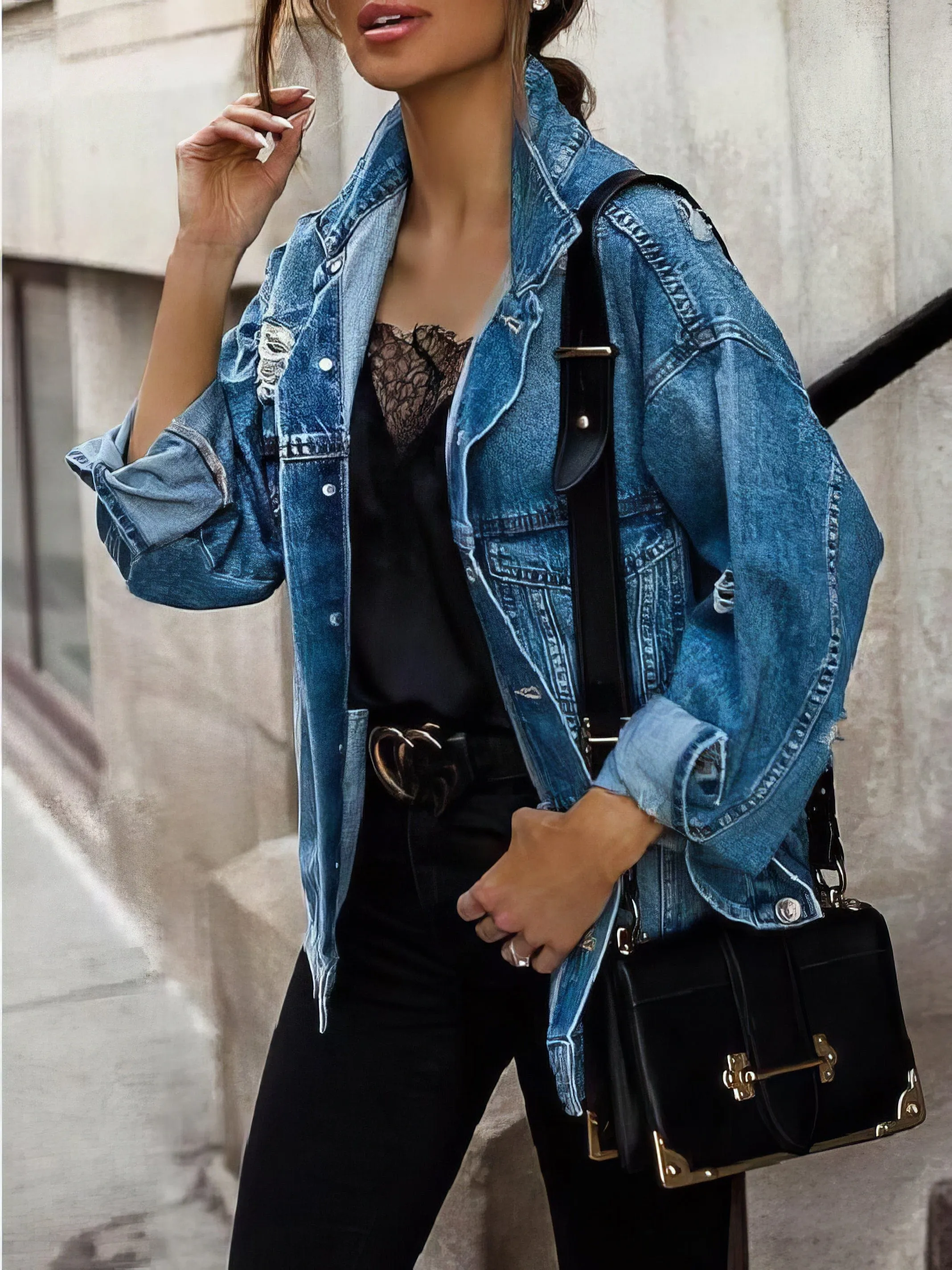 Bohemian Rhinestone Denim Jacket