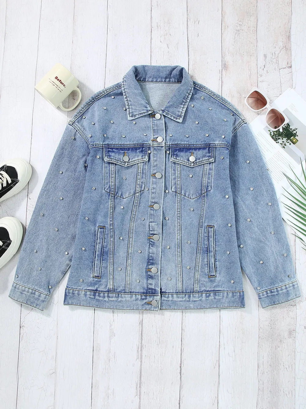 Bohemian Rhinestone Denim Jacket