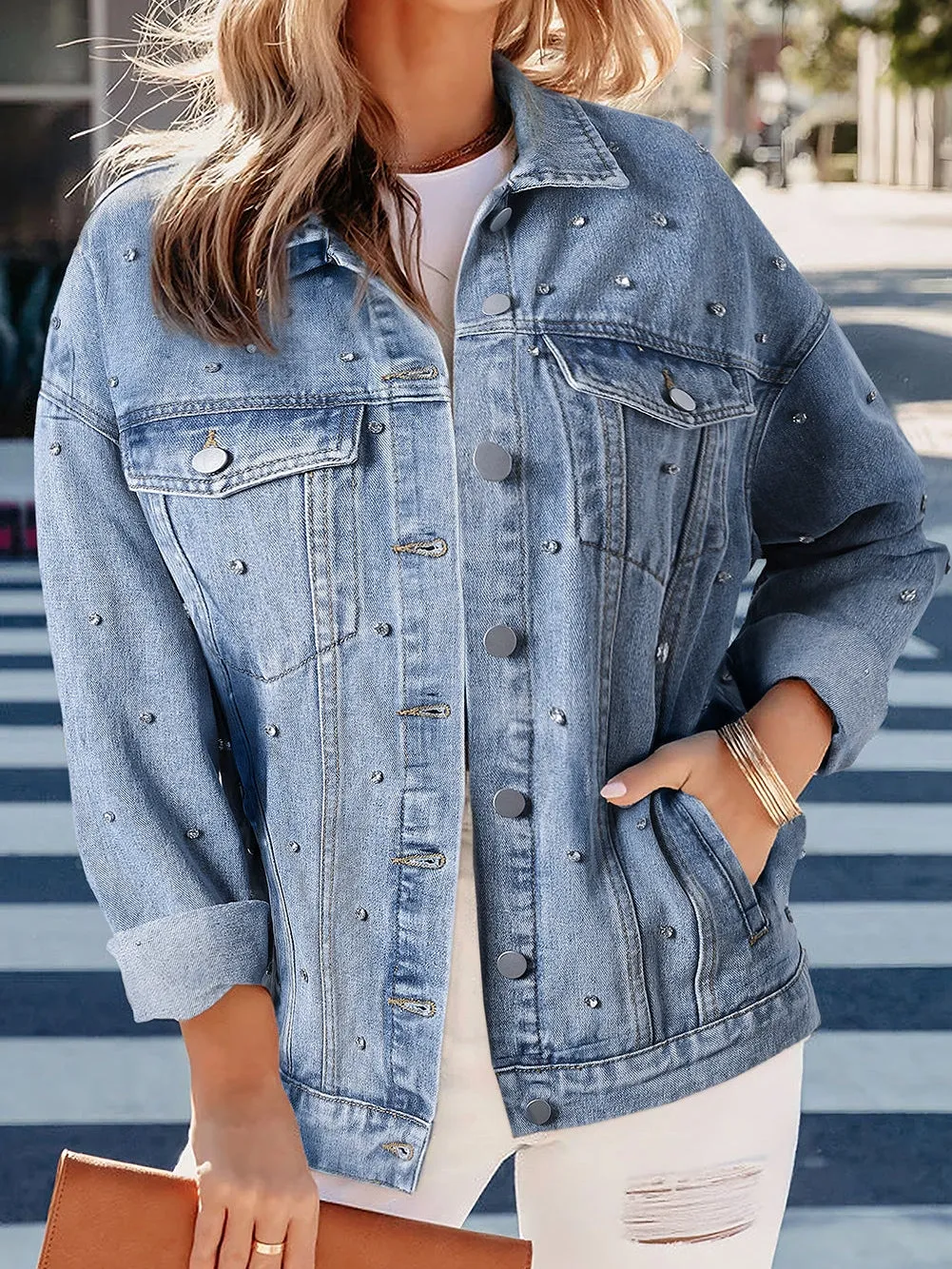 Bohemian Rhinestone Denim Jacket