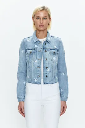 Brando Star Embroidery Denim Jacket - Zodiac