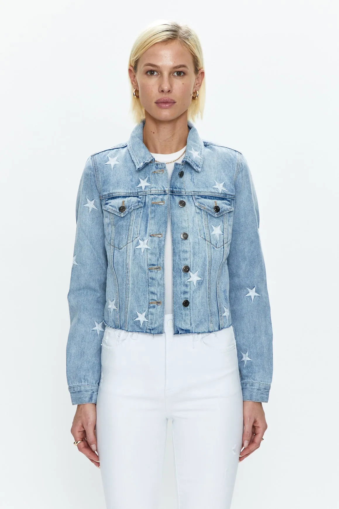 Brando Star Embroidery Denim Jacket - Zodiac