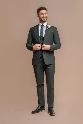 Caridi Olive Suit with Georgi Floral Waistcoat