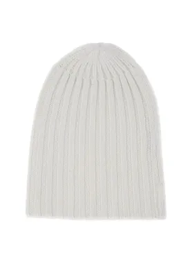 Cashmere Alex Rib Beanie in White