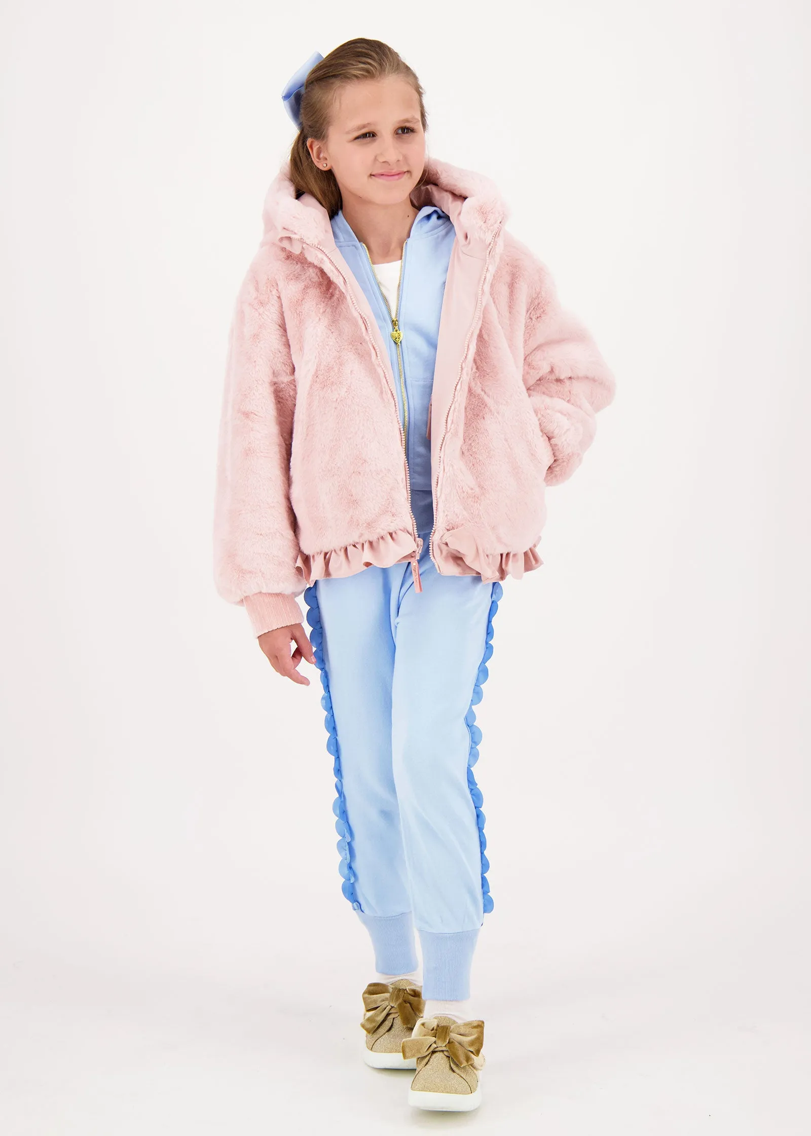 Cathleen Reversible Hooded Coat Pink