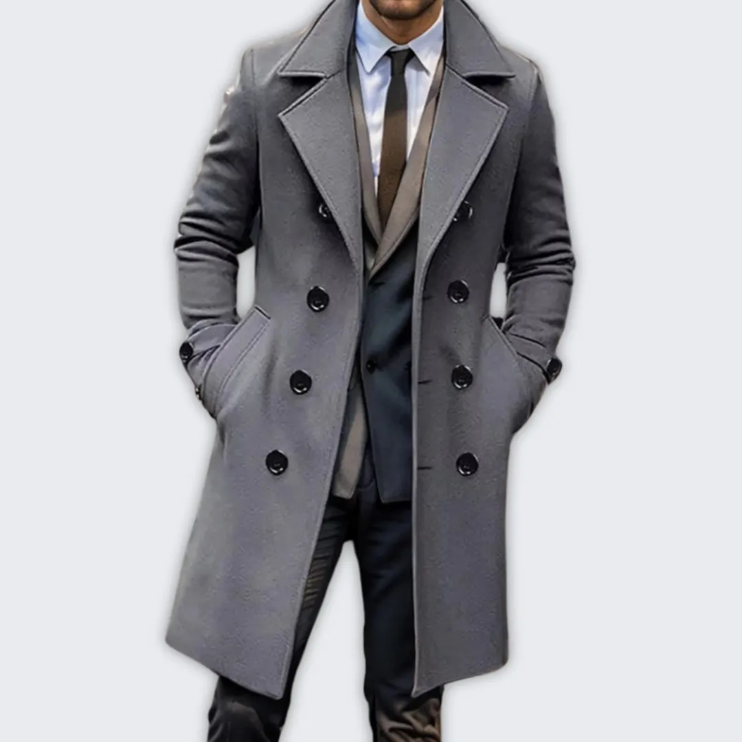 Chic Men's Long Trench Coat | Jude - Elegant & Warm Outerwear