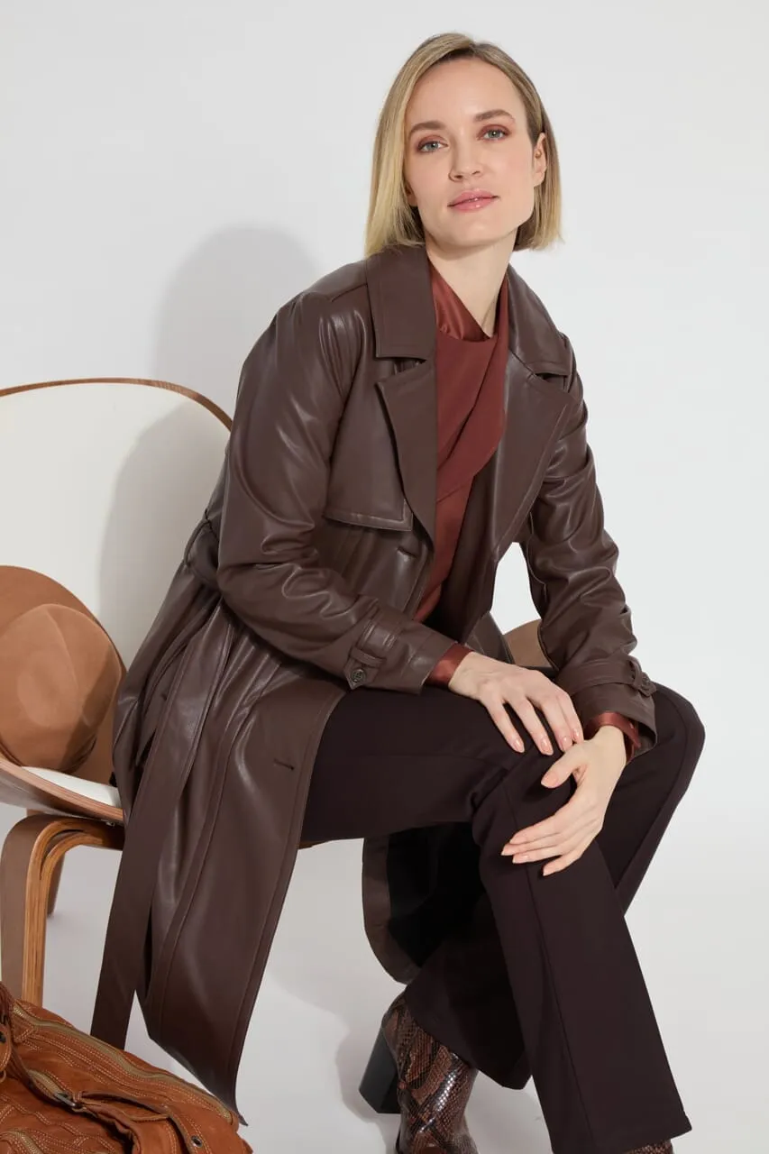 Cielo Vegan Leather Trench Coat