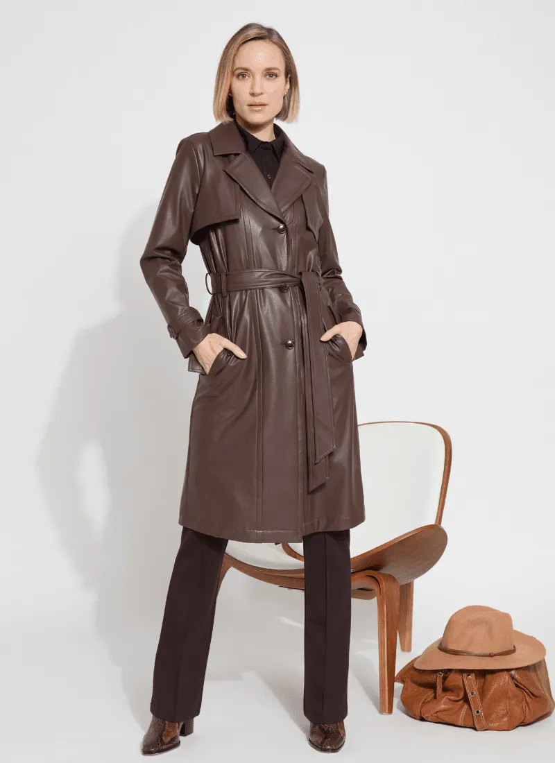 Cielo Vegan Leather Trench Coat