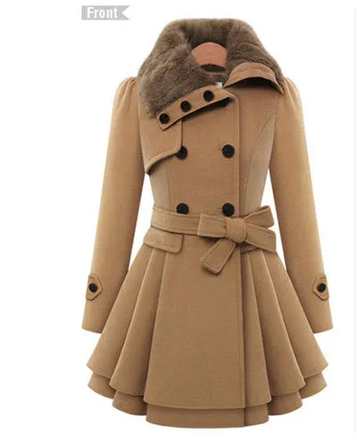 Classic Slim-Fit Double-Breasted Woolen Coat