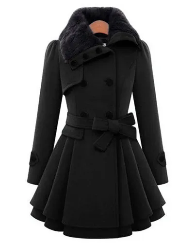 Classic Slim-Fit Double-Breasted Woolen Coat