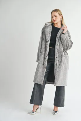 Daring 2 Tone Vegan Fur Coat