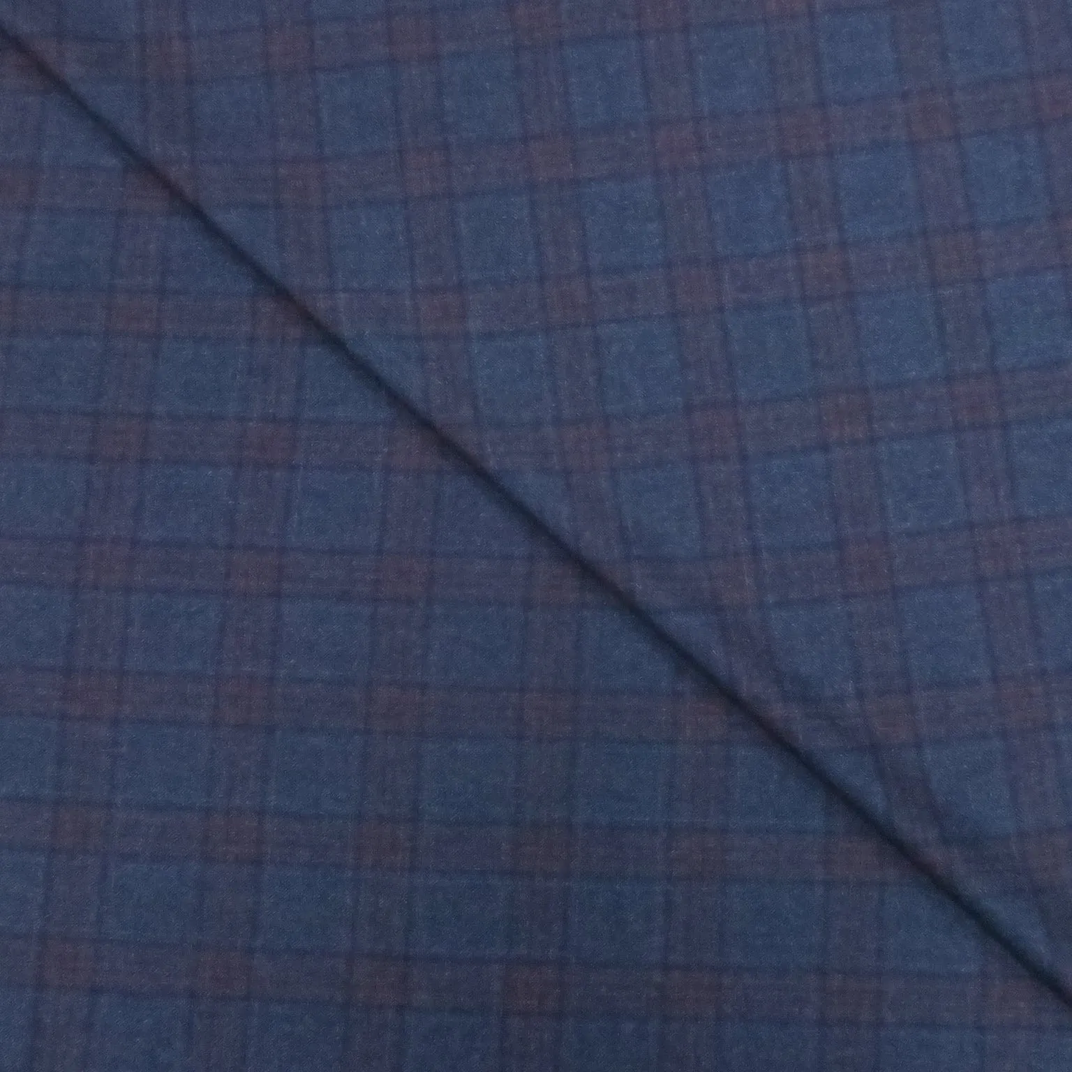 Dark Blue Plaid 100% Wool Zelander Loro Piana Fabric