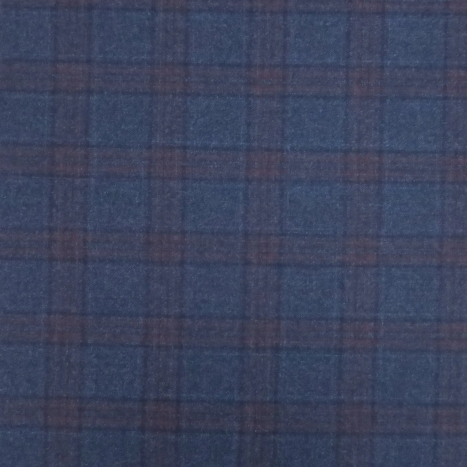 Dark Blue Plaid 100% Wool Zelander Loro Piana Fabric