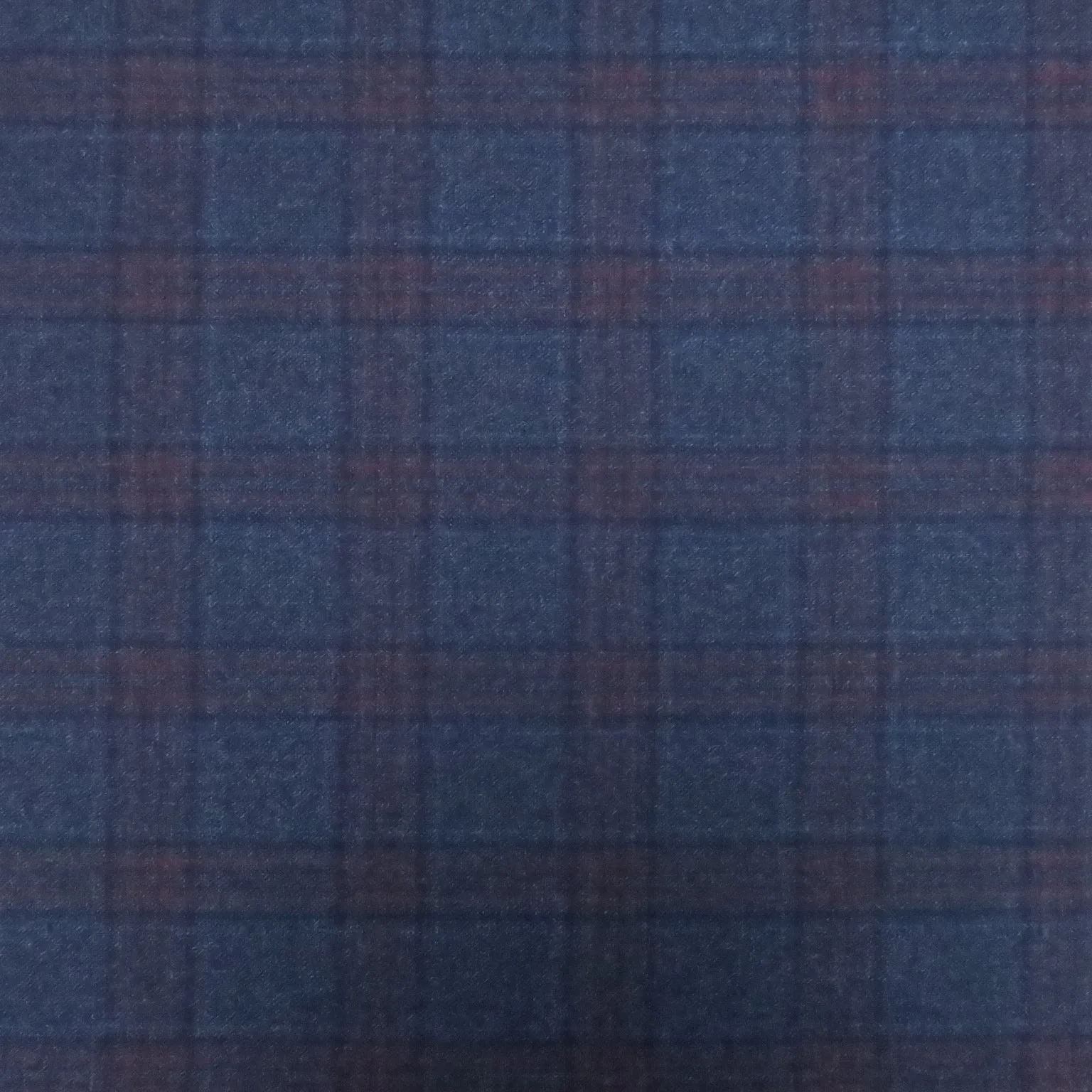 Dark Blue Plaid 100% Wool Zelander Loro Piana Fabric