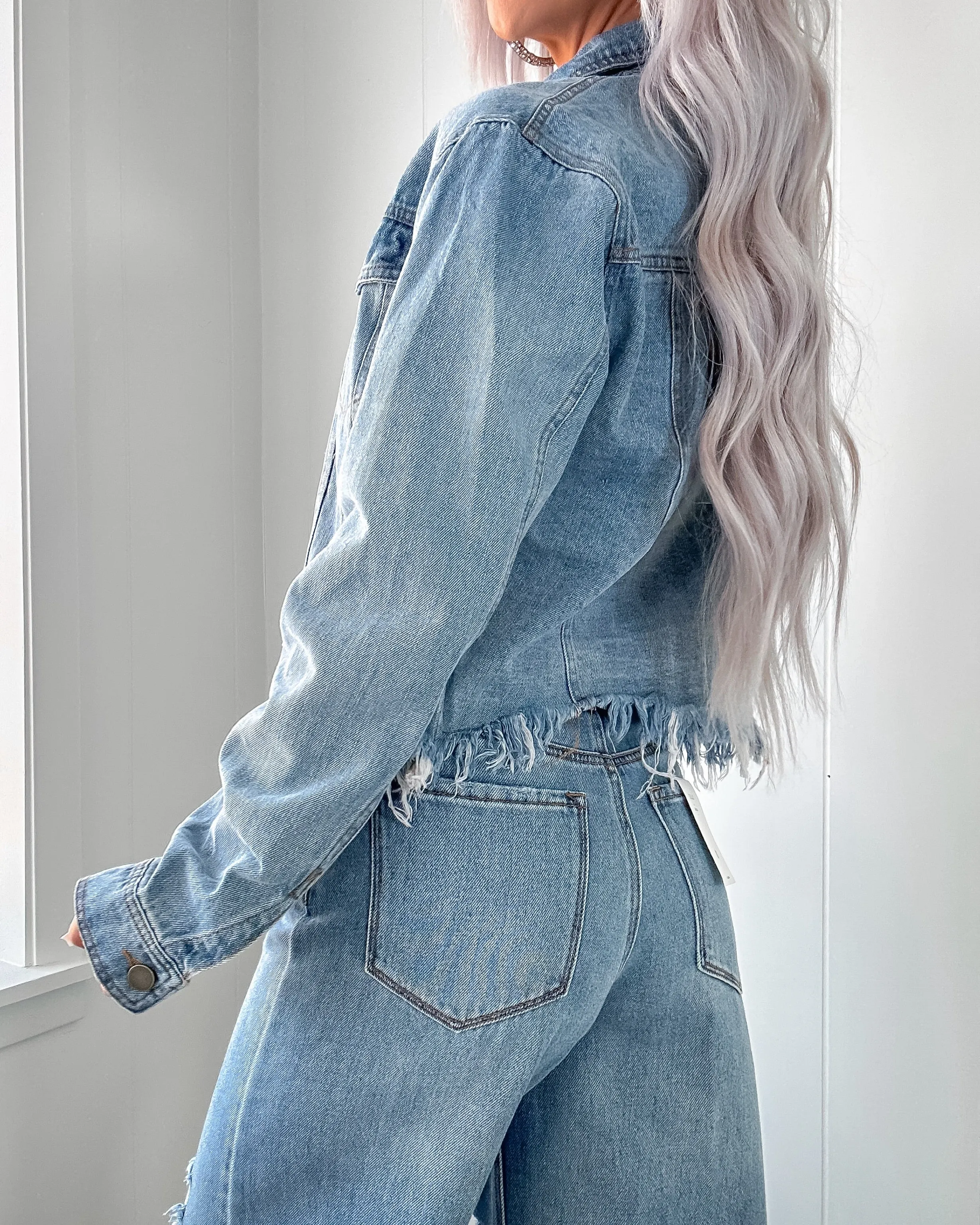 Denim Dreams Frayed Hem Jacket