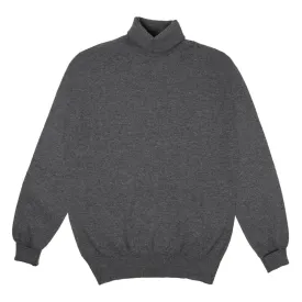 Derby Grey Elgin 2ply Roll Neck Cashmere Sweater