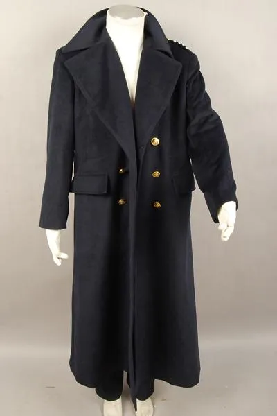 Doctor Who Dr. Dark Blue or Black Wool Trench Coat Costume Ver2