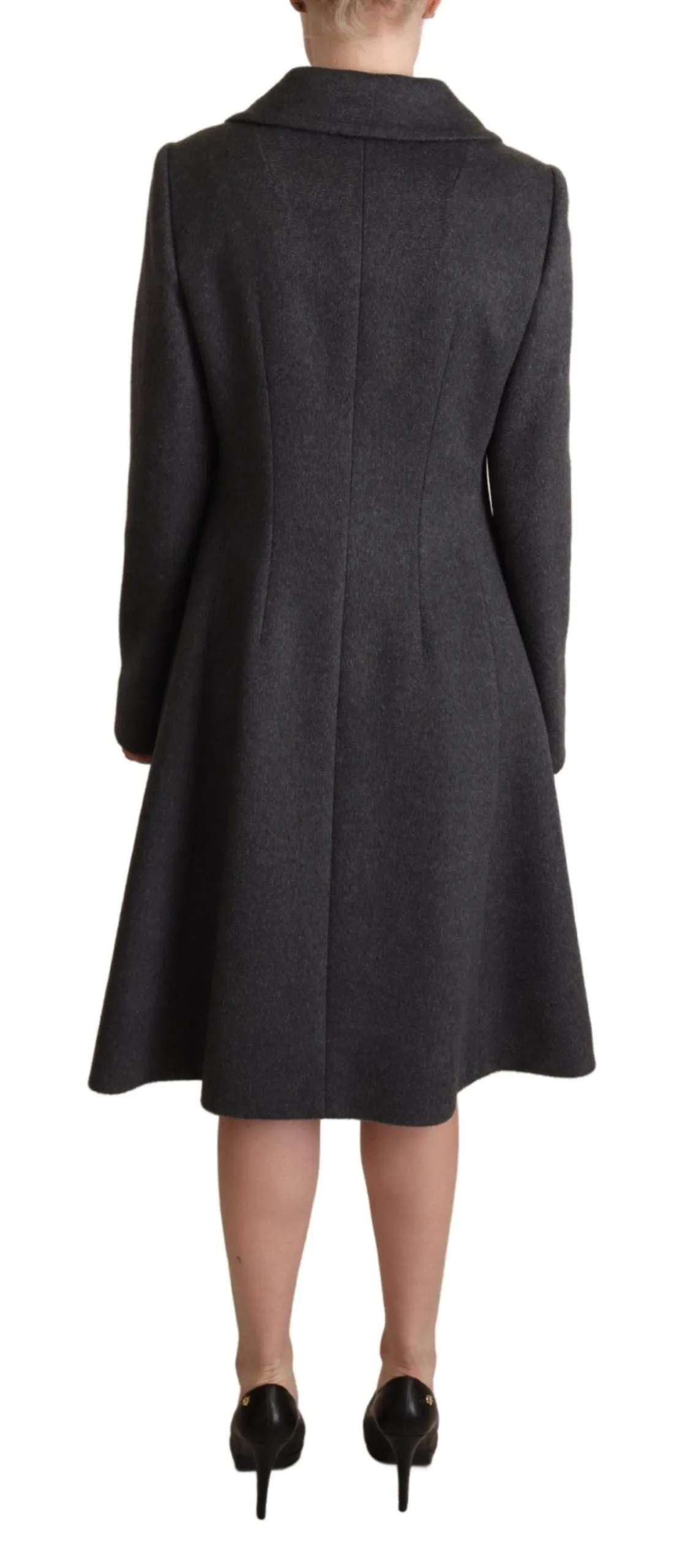 Dolce & Gabbana Elegant Gray Cashmere Trench Coat