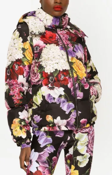 DOLCE & GABBANA - floral-print down jacket