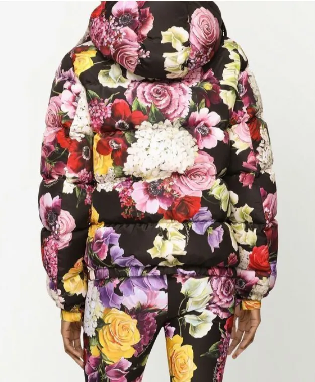 DOLCE & GABBANA - floral-print down jacket