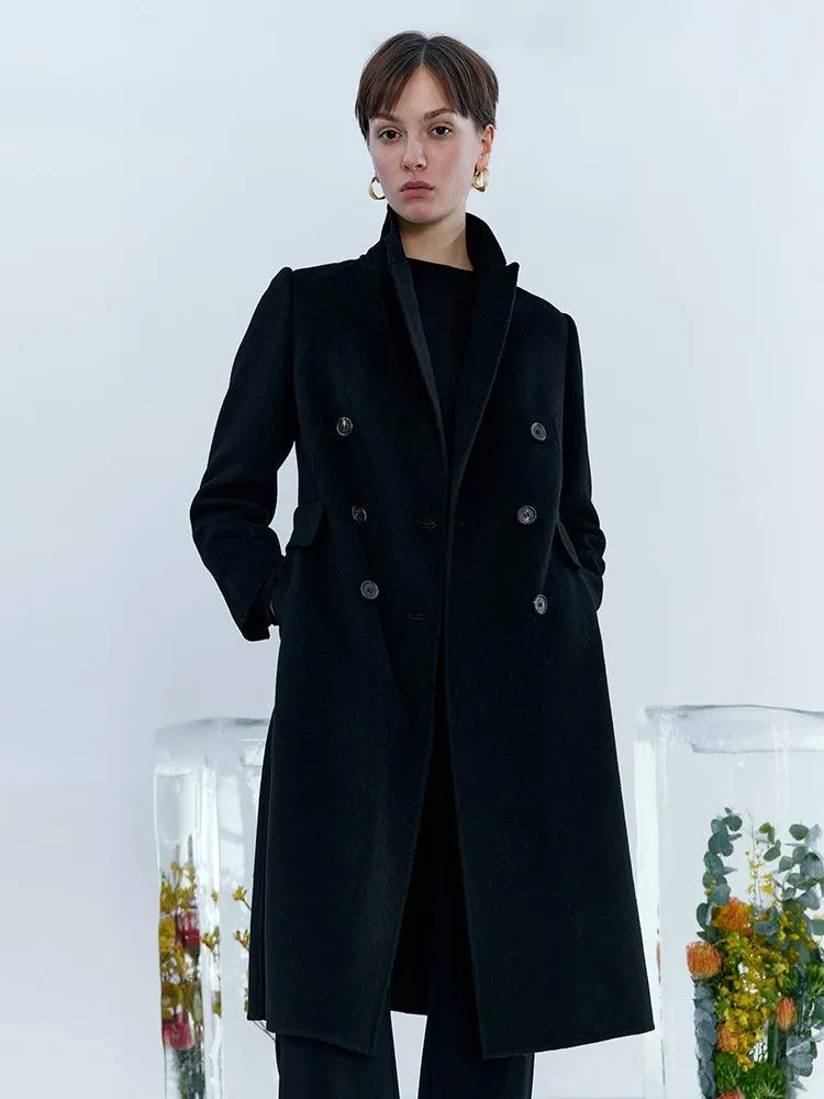 Double-Breasted Cashmere Double Woolen Coat