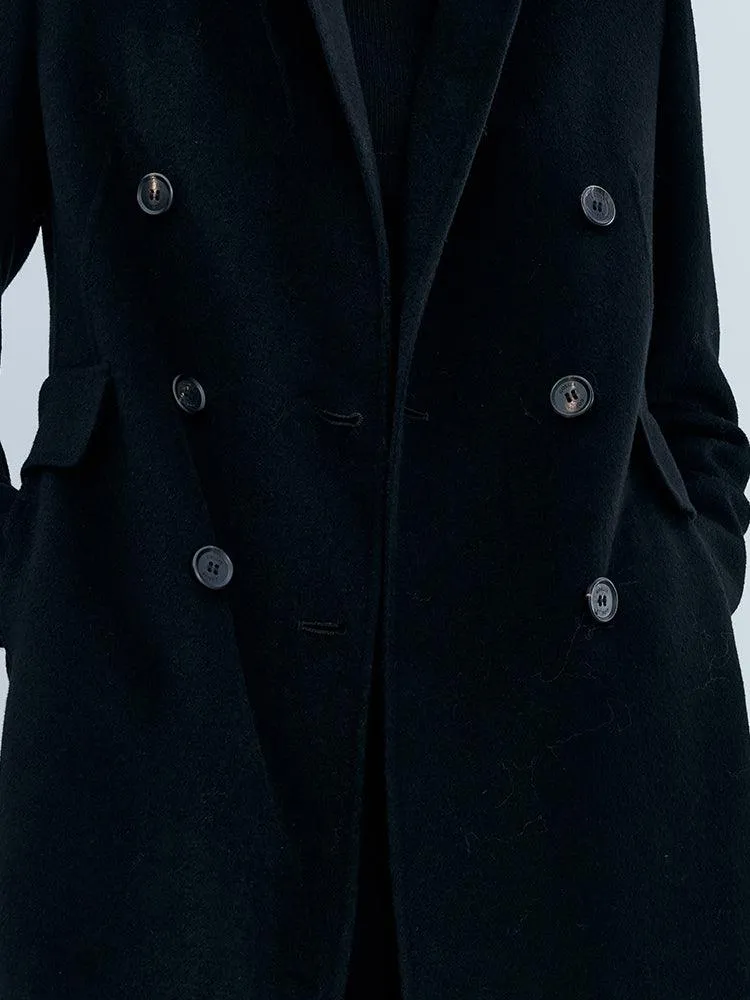 Double-Breasted Cashmere Double Woolen Coat