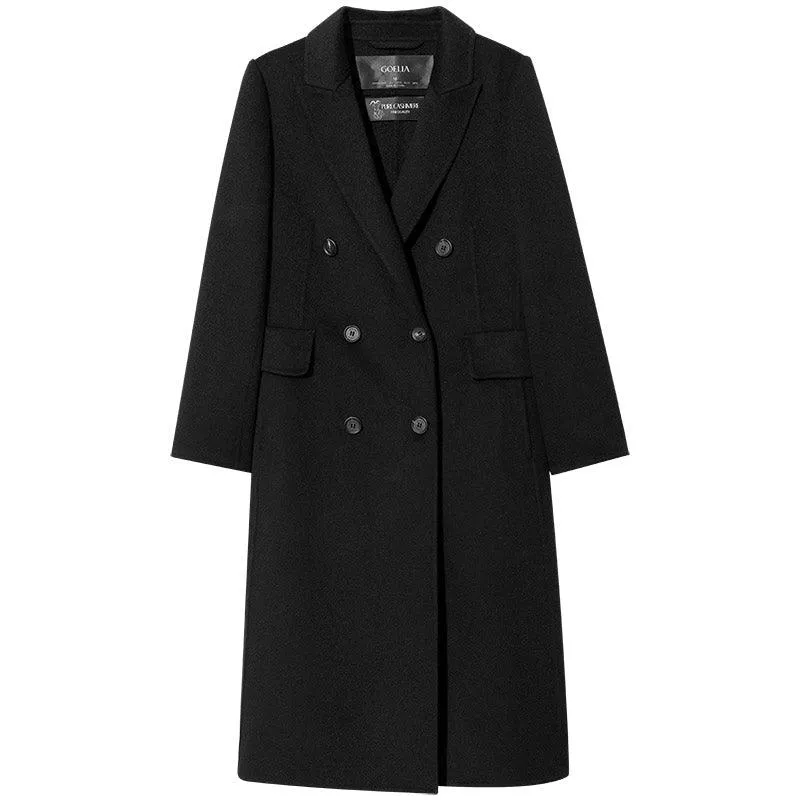 Double-Breasted Cashmere Double Woolen Coat