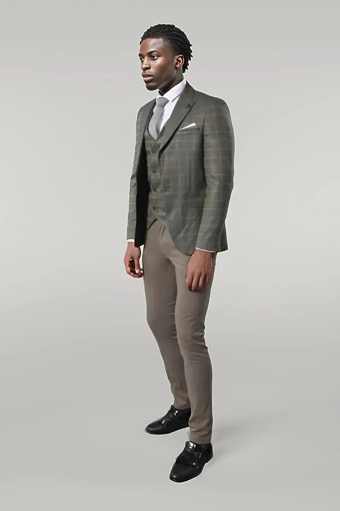 Double Breasted Green Plaid Mens Suit | Wessi