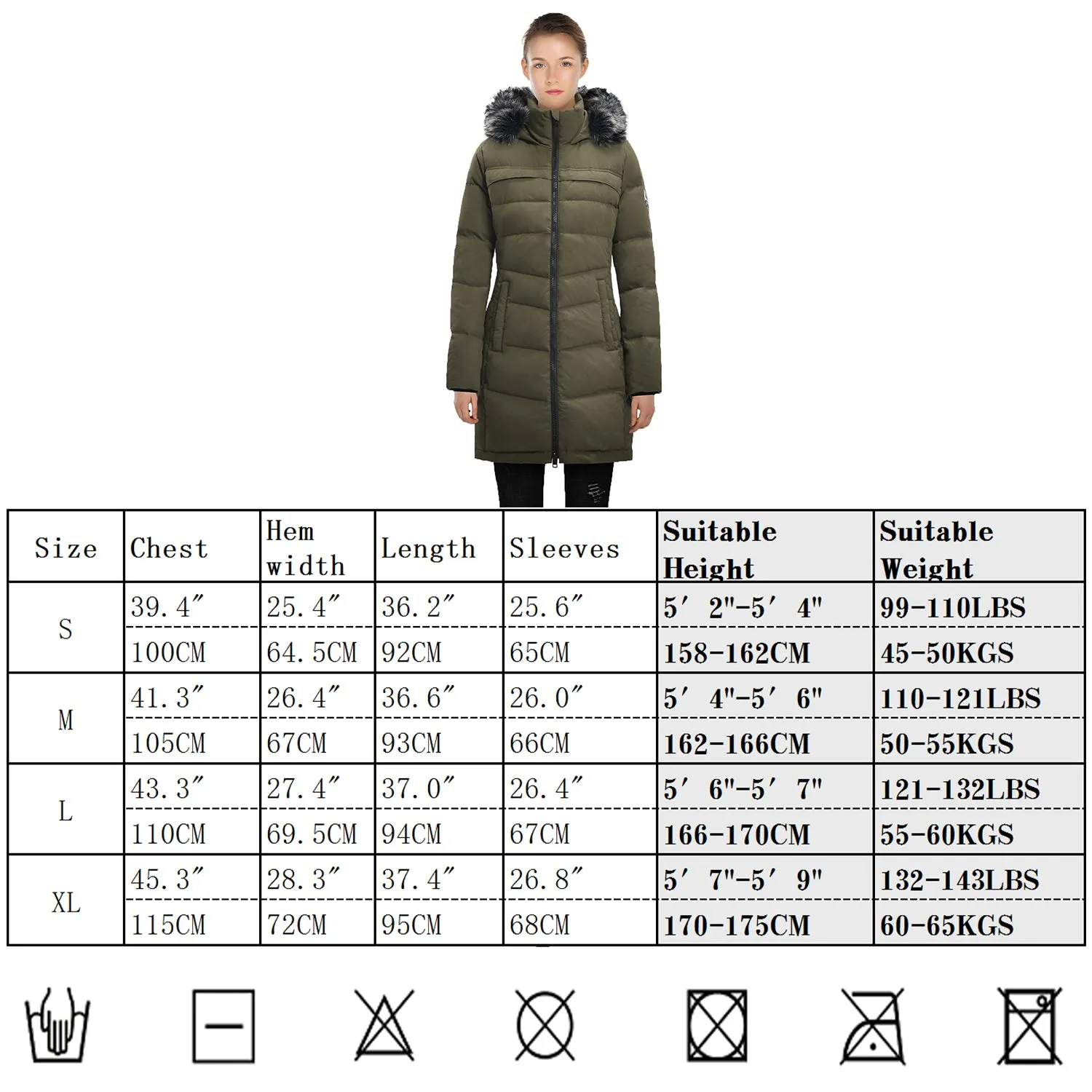 Down Jacket for Womens in Pure White Goose Down Winter Hooded Coat UK Brand