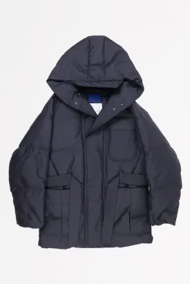 Duck Down Hooded Robe - Navy