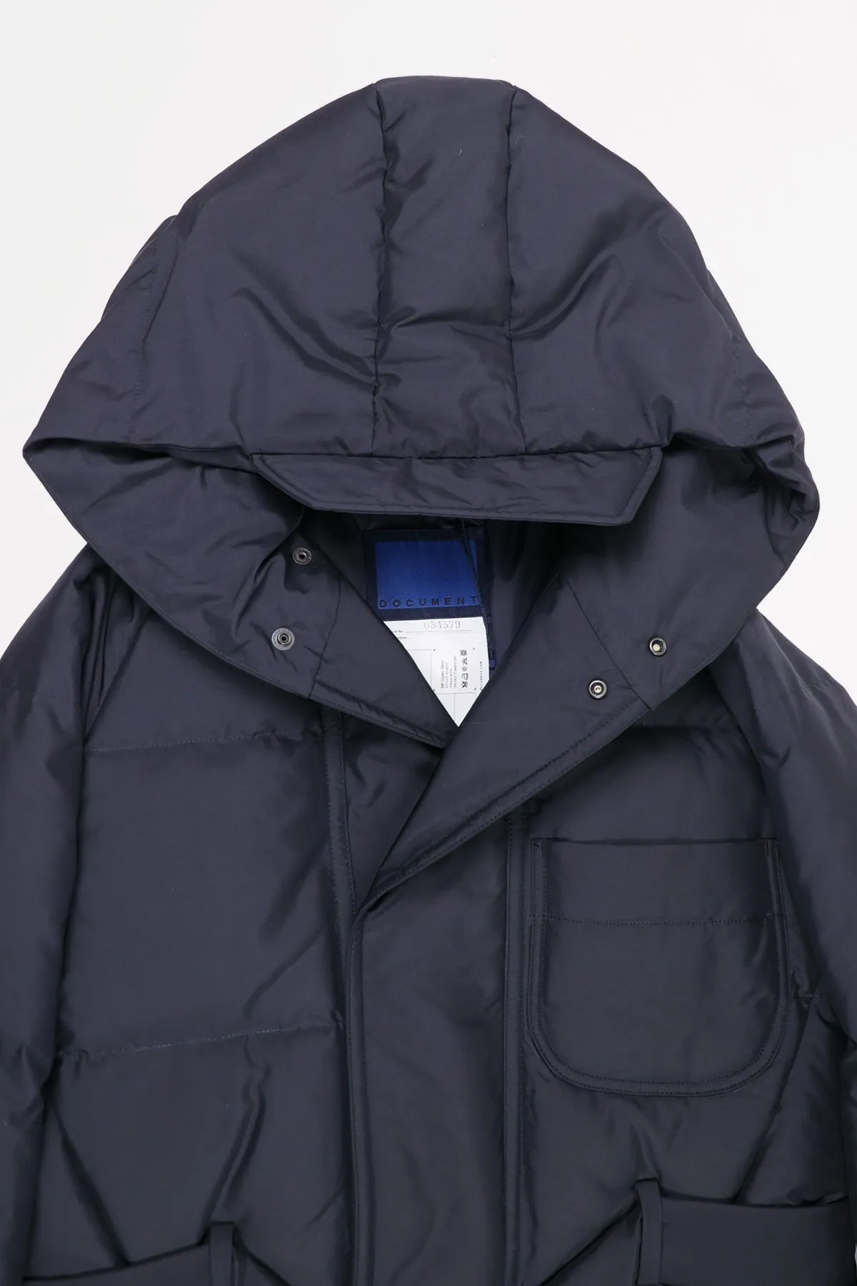 Duck Down Hooded Robe - Navy