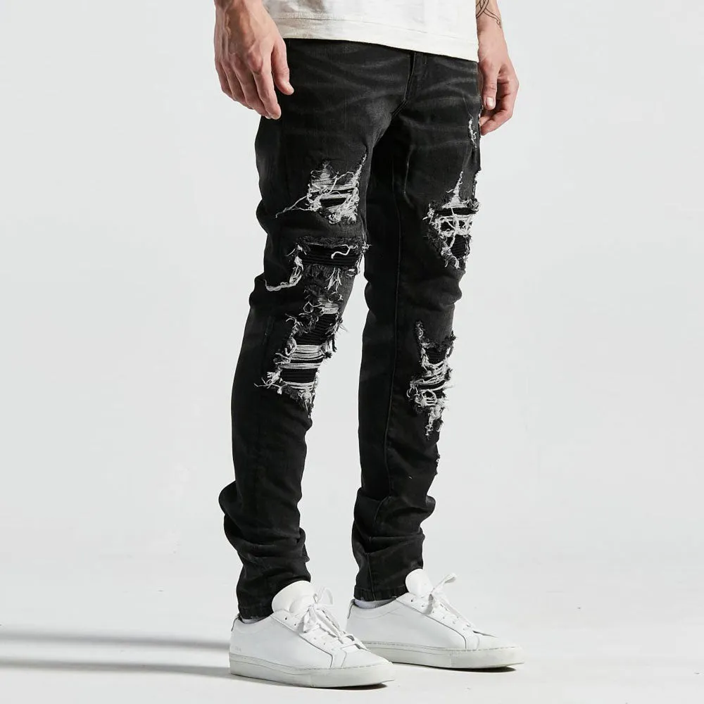 Embellish Luciano Ripped Denim Jeans in Black